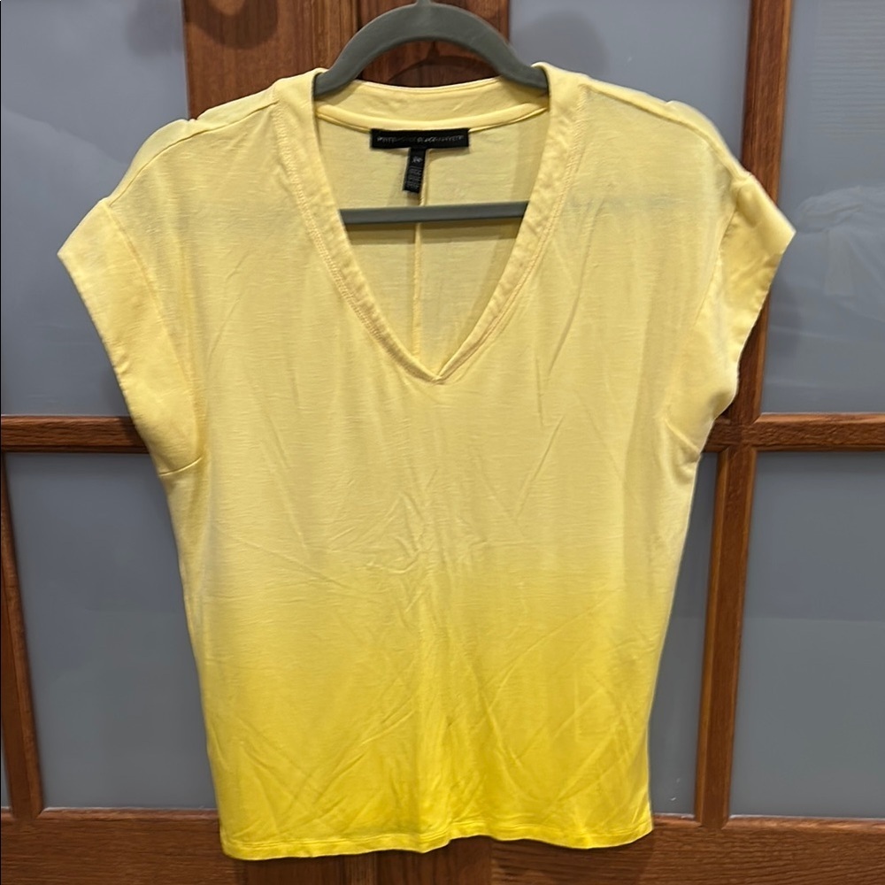 White House Black Market Yellow dolman Cap Sleeve T-Shirt​​
